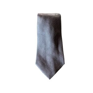 Giorgio Armani Collezioni Mens Silk Tie Dark Gray Woven Pattern Made in Italy